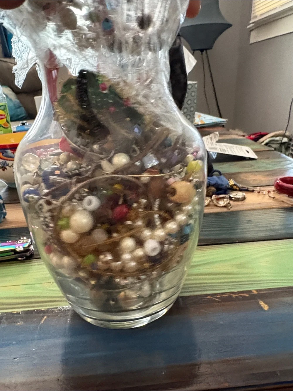 Asorted clear glass